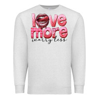 Oatmeal Heather Love more worry less Premium Sweatshirt - FaDigitalArtStudio