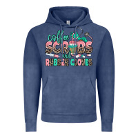 Vintage Denim coffee scrubs and rubber gloves Vintage Hoodie - MaliasSmallBusiness