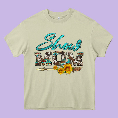 Show Mom Aztec Cowhide Sunflower And Arrow Heavy Core Tee Designed By Artiststas