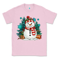 Bubblegum Pink christmas snowman Classic Tee - MaliasSmallBusiness