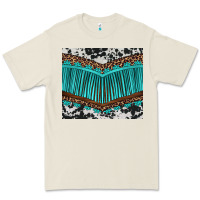 Bone western cowhide leopard turquoise fringed Premium Tee - BarkalooDesign