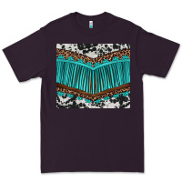 Plum western cowhide leopard turquoise fringed Premium Tee - BarkalooDesign