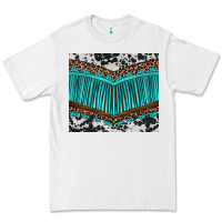 White western cowhide leopard turquoise fringed Premium Tee - BarkalooDesign