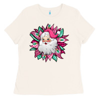 Bone pink Christmas Santa Claus sunflower Ladies Tee - Jasminsmagicworld