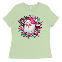 Matcha pink Christmas Santa Claus sunflower Ladies Tee - Jasminsmagicworld