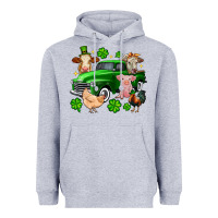 Heather Grey St. Patrick's farm animal truck Heavyweight Hoodie - OliviaCreatesArt