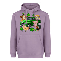 Lavender St. Patrick's farm animal truck Heavyweight Hoodie - OliviaCreatesArt