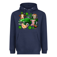 Navy St. Patrick's farm animal truck Heavyweight Hoodie - OliviaCreatesArt