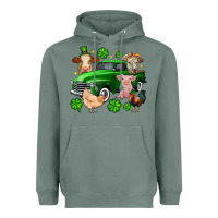 Sage St. Patrick's farm animal truck Heavyweight Hoodie - OliviaCreatesArt