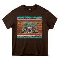 Chocolate Brown show mom aztec cowhide leopard heifer Heavy Core Tee - Artiststas