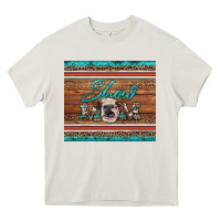 Cream show mom aztec cowhide leopard heifer Heavy Core Tee - Artiststas