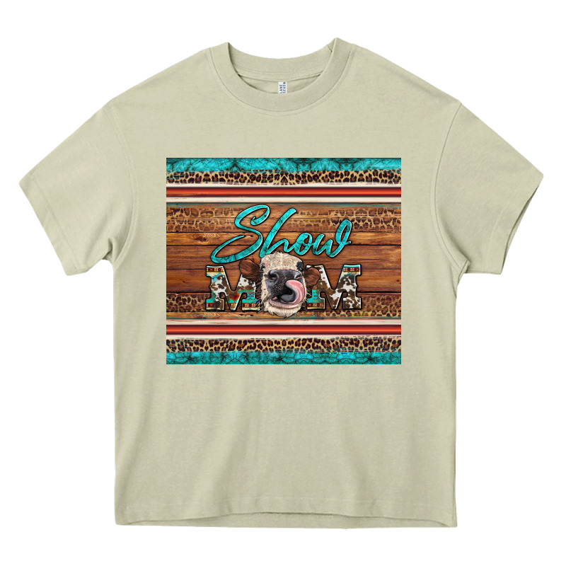 Show Mom Aztec Cowhide Leopard Heifer Heavy Core Tee by Artiststas | Teevron