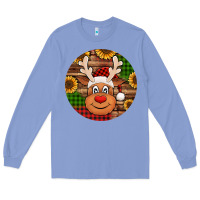 Colony Blue cute reindeer head Christmas Long Sleeve Tee - Jasminsmagicworld
