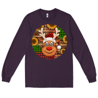 Plum cute reindeer head Christmas Long Sleeve Tee - Jasminsmagicworld