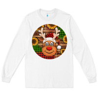 White cute reindeer head Christmas Long Sleeve Tee - Jasminsmagicworld