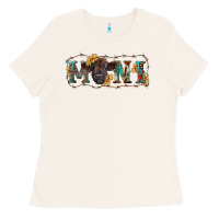 Bone Western mini black highland calf Ladies Tee - RanaPortraitStore