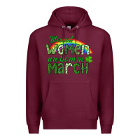 Burgundy Blessed women are born in March Premium Hoodie - CowGirlArtShop