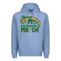 Colony Blue Blessed women are born in March Premium Hoodie - CowGirlArtShop