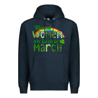 Navy Blessed women are born in March Premium Hoodie - CowGirlArtShop