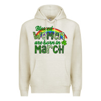 Oatmeal Heather Blessed women are born in March Premium Hoodie - CowGirlArtShop
