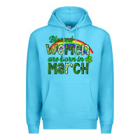 Ocean Blue Blessed women are born in March Premium Hoodie - CowGirlArtShop