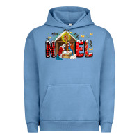 Pigment Pebble Blue Noel Urban Hoodie - CowhideDigitalArt
