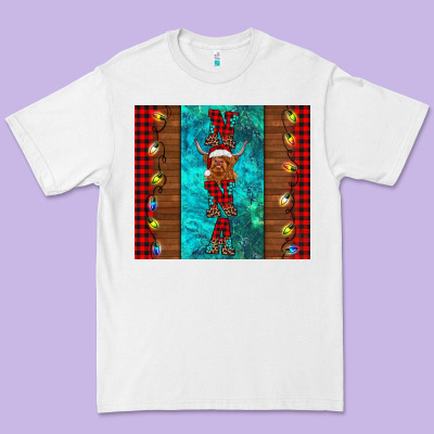 Nana Highland Cow Christmas Premium Tee Designed By Barkaloodesign
