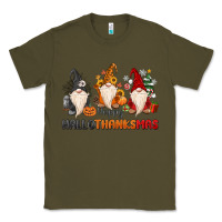 Army Green Happy Hallothanksmas Classic Tee - MaliasSmallBusiness