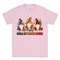 Bubblegum Pink Happy Hallothanksmas Classic Tee - MaliasSmallBusiness