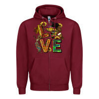 Burgundy love juneteenth africa Zipper Hoodie - CowGirlArtShop