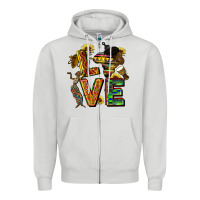 Dove Grey love juneteenth africa Zipper Hoodie - CowGirlArtShop