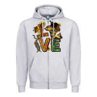 Heather Grey love juneteenth africa Zipper Hoodie - CowGirlArtShop