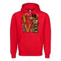 Red love juneteenth africa Zipper Hoodie - CowGirlArtShop