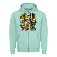 Seafoam love juneteenth africa Zipper Hoodie - CowGirlArtShop