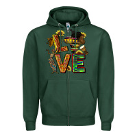 Sports Green love juneteenth africa Zipper Hoodie - CowGirlArtShop