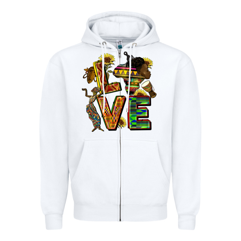 Love Juneteenth Africa Zipper Hoodie by CowGirlArtShop | Teevron