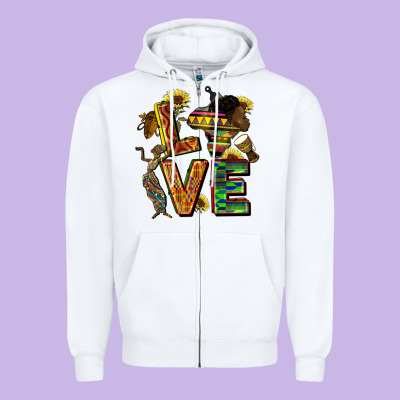 Love Juneteenth Africa Zipper Hoodie Designed By Cowgirlartshop