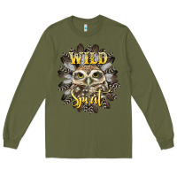 Army Green wild spirit owl Long Sleeve Tee - BarkalooDesign
