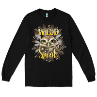 Black wild spirit owl Long Sleeve Tee - BarkalooDesign