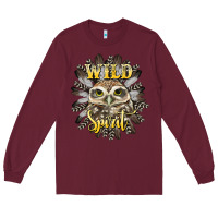 Burgundy wild spirit owl Long Sleeve Tee - BarkalooDesign