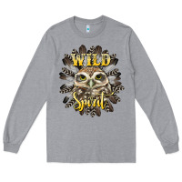 Heather Grey wild spirit owl Long Sleeve Tee - BarkalooDesign