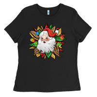 Black santa claus sunflower Ladies Tee - Jasminsmagicworld