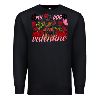 Black My dog is my Valentine's Day Premium Sweatshirt - FaDigitalArtStudio