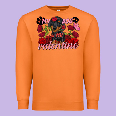 My Dog Is My Valentine's Day Premium Sweatshirt Designed By Fadigitalartstudio