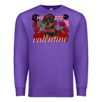Purple My dog is my Valentine's Day Premium Sweatshirt - FaDigitalArtStudio
