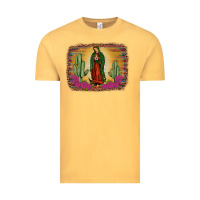 Vintage Mustard western our lady of Guadalupe Vintage Tee - JahusDesignShop
