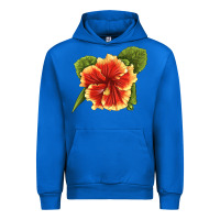 Cobalt Hawaiian Hibiscus Flower Illustrations Urban Hoodie - LillyAllenDesigns