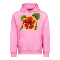 Fuchsia Pink Hawaiian Hibiscus Flower Illustrations Urban Hoodie - LillyAllenDesigns
