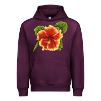 Mauve Wine Hawaiian Hibiscus Flower Illustrations Urban Hoodie - LillyAllenDesigns