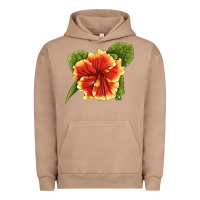 Pigment Burro Hawaiian Hibiscus Flower Illustrations Urban Hoodie - LillyAllenDesigns